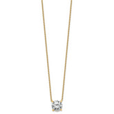 14k 4 carat Lab Grown Diamond VS+ F+ Round Complete Four Prong 18 inch Solitaire Necklace